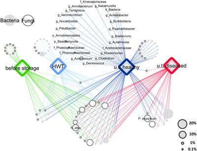 Microbiome Response to Hot Water Treatment and Potential Synergy With Biological Control on Stored Apples